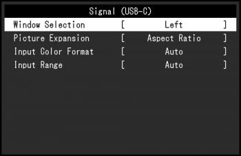 OSD: Signaleinstellungen (Screenshot: EIZO-Handbuch)