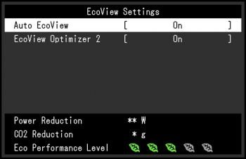 OSD: EcoView-Einstellungen (Screenshot: EIZO-Handbuch)