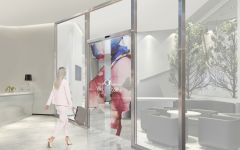 T-OLED-Schiebetür von LG und ASSA ABLOY (Bild: LG)