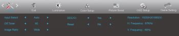 OSD: Extras (Screenshot: AOC-Handbuch)