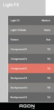 OSD: Light-FX-Menü bietet jede Menge Einstellungsmöglichkeiten