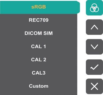 OSD: Standard-Color-Bildmodi (Screenshot: ViewSonic-Handbuch)