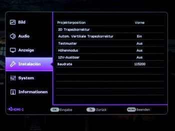 OSD: Installationsmenü