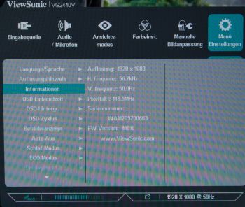 OSD: 50-Hz-Betrieb
