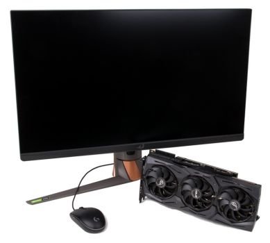 Monitor, Grafikkarte und Maus im Zusammenspiel