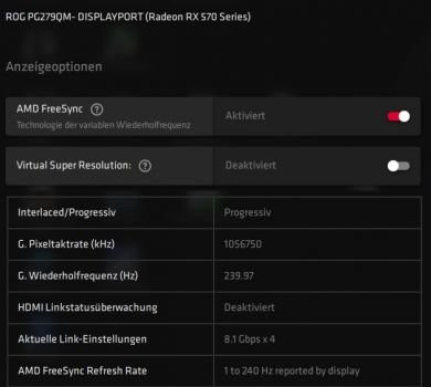 FreeSync von 1 bis 240 Hz
