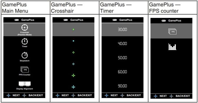 GamePlus: Einstelloptionen
