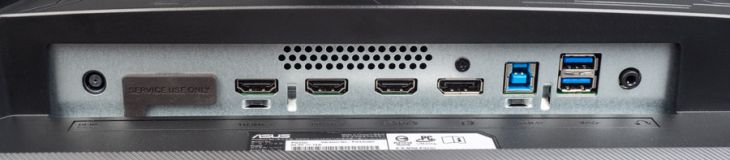 Mit drei HDMI-2.0b-Anschlüssen ist der ASUS PG32UQX gegen ständiges Kabelwechseln gewappnet