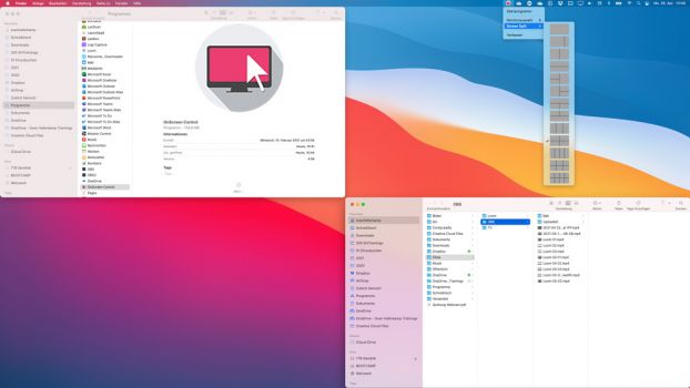 Software OnScreen Control mit vier Bildschirmsegmenten