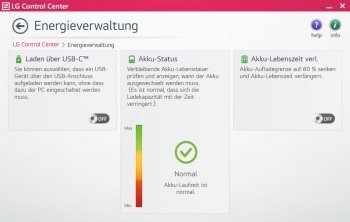 LG Control Center: Energieverwaltung