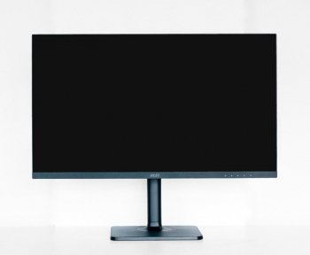Monitor in der höchsten Stellung von vorn