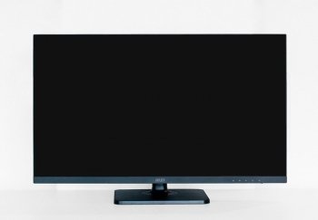 Monitor in der niedrigsten Stellung von vorn