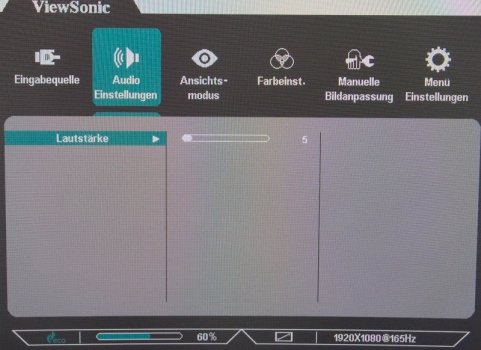 Audio-Einstellungen im OSD