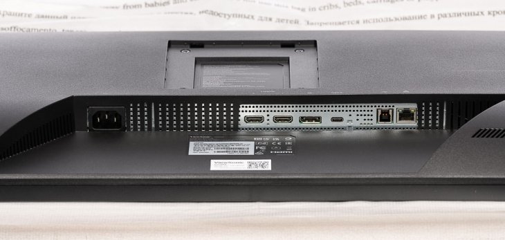 Anschlüsse hinten am Monitor