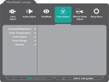 OSD: Farbeinstellungen (Screenshot: ViewSonic-Handbuch)