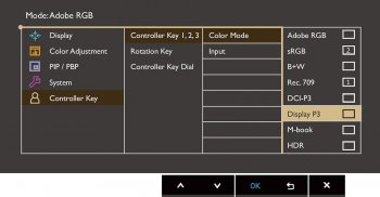 OSD: Controller-Einstellungen (Screenshot: BenQ-Handbuch)