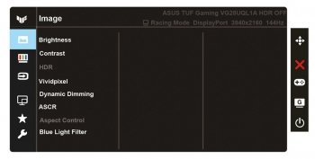 OSD-Kategorie „Bild“ (aus dem ASUS-VG28UQL1A-Handbuch)