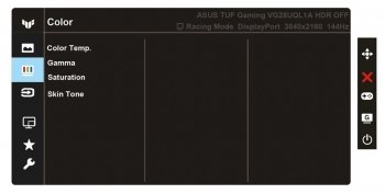 OSD-Kategorie „Farbe“ (aus dem ASUS-VG28UQL1A-Handbuch)
