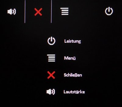 OSD-Schnellstartmenü des ASUS XG16AHP