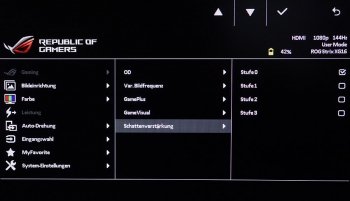 OSD (Shadow Boost): Optimierung der Schwarzstufendarstellung