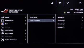 OSD MyFavorite: Speichermöglichkeit von vier vollständigen Presets