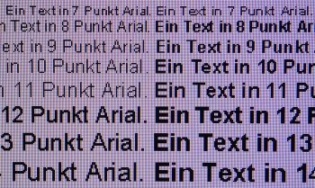 Darstellung von Schrift bei nativer Auflösung