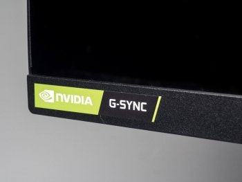 Leuchtend grünes G-Sync-Badge unten links auf dem Displayrahmen lässt sich entfernen