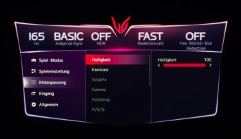 OSD Bildanpassung: Helligkeit
