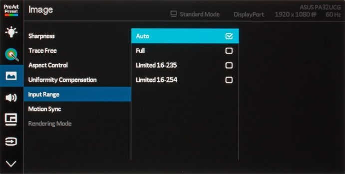 OSD: "Input Range"