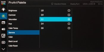 Menü (OSD): Gamma