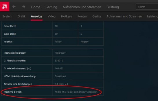 Der Sweetspot von FreeSync liegt zwischen 48 bis 165 Hz