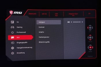 OSD Bild: Einstellungen zur Bildqualität