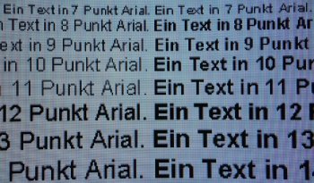 Darstellung von Schrift bei Full-HD-Auflösung und Schärfe 3