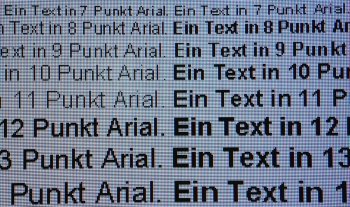 Darstellung von Schrift bei nativer Auflösung