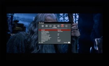OSD: System-Einstellungen (Screenshot: ViewSonic-Handbuch)
