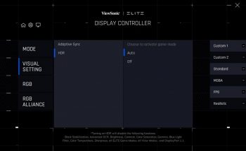 Einstellungsmenü über die Software „Elite Display Controller“ (Teil 2)