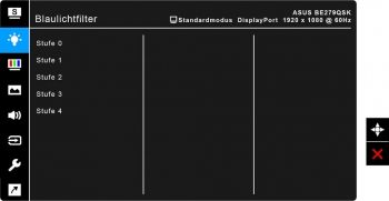 OSD: Blaulichtfilter (Screenshot: ASUS-Handbuch)