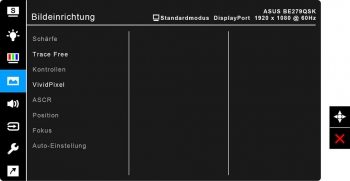 OSD: Bildeinrichtung (Screenshot: ASUS-Handbuch)
