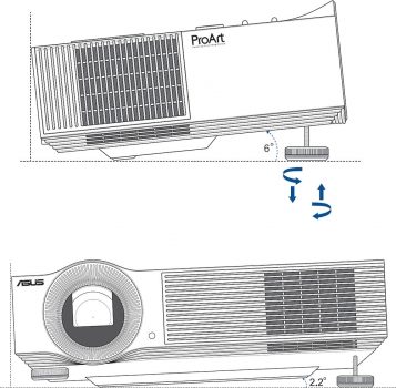 Schaubild für Neigungswinkel und Nivellierung (Screenshot: ASUS-Handbuch)