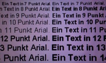Darstellung von Schrift bei Full-HD-Auflösung und VividPixel 50