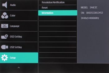 Menü (OSD): Setup