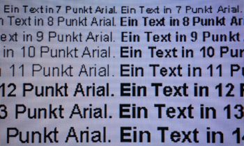 Darstellung von Schrift bei HD-Auflösung und VividPixel 70