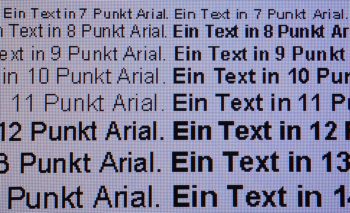 Darstellung von Schrift bei nativer Auflösung