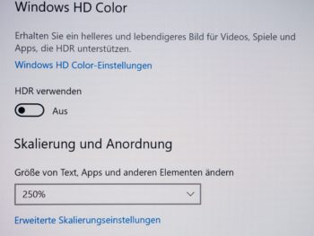 Textwiedergabe native Auflösung
