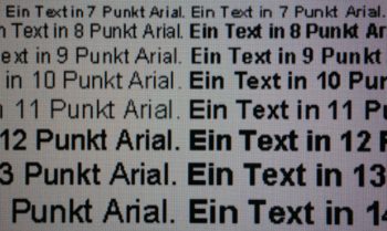 Darstellung von Schrift bei Full-HD-Auflösung und Schärfe 10