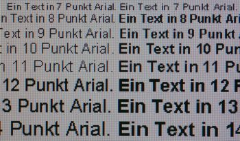 Darstellung von Schrift bei nativer Auflösung
