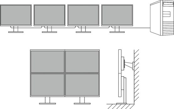 Daisy-Chaining von bis zu vier Monitoren via USB-C-Ausgang (Screenshot: EIZO-Handbuch)