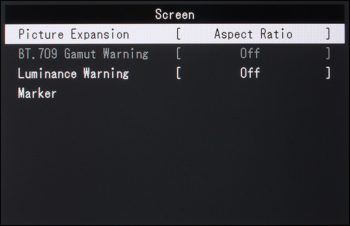 Menü (OSD): Screen