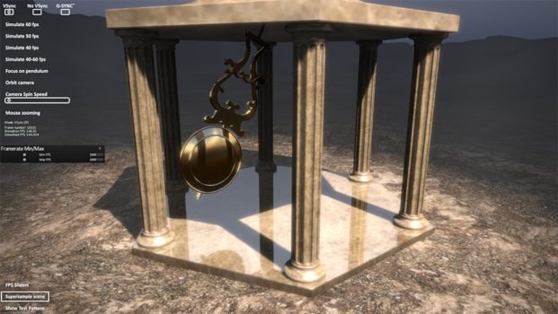 G-Sync Pendulum Demo: Keine G-Sync Unterstützung, daher nur VSync möglich