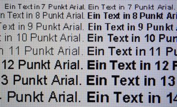 Darstellung von Schrift bei nativer Auflösung
